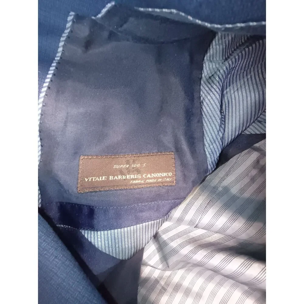 Banana Republic Vitale Barberis Canonico Blue Wool Suit Jacket Blazer Size 40R